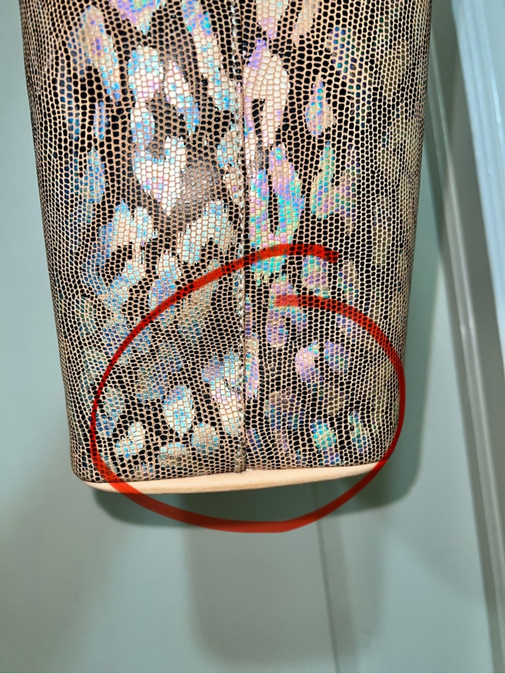 Consuela Iridescent Leopard-Print Tote in Tan and Brown - Picture 10 of 16